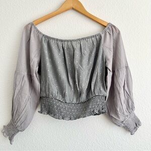 Dance & Marvel Gray Off-Shoulder Blouse